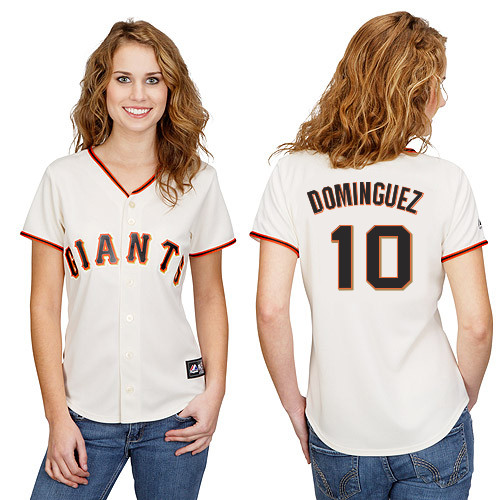 Chris Dominguez #10 mlb Jersey-San Francisco Giants Women's Authentic Home White Cool Base Baseball Jersey